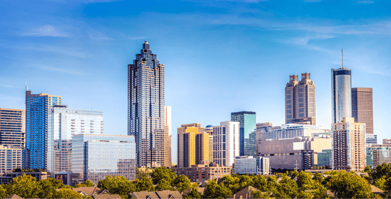 The Atlanta city skyline. 